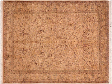 handmade Traditional  Taupe Brown Hand Knotted RECTANGLE 100% WOOL area rug 6x10